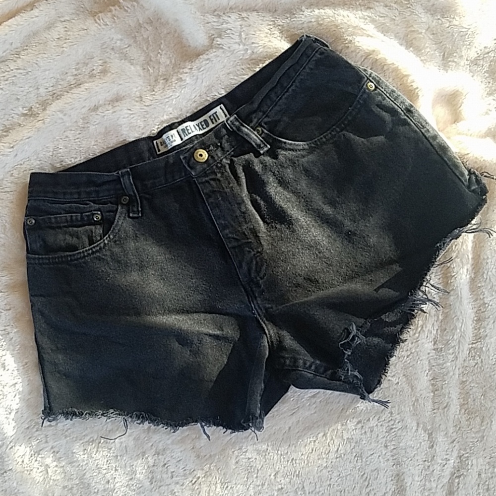 Black high waisted jean shorts size 33
